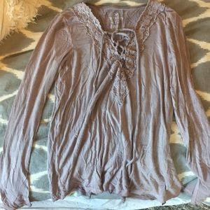 Purple soft and sexy American eagle cross top